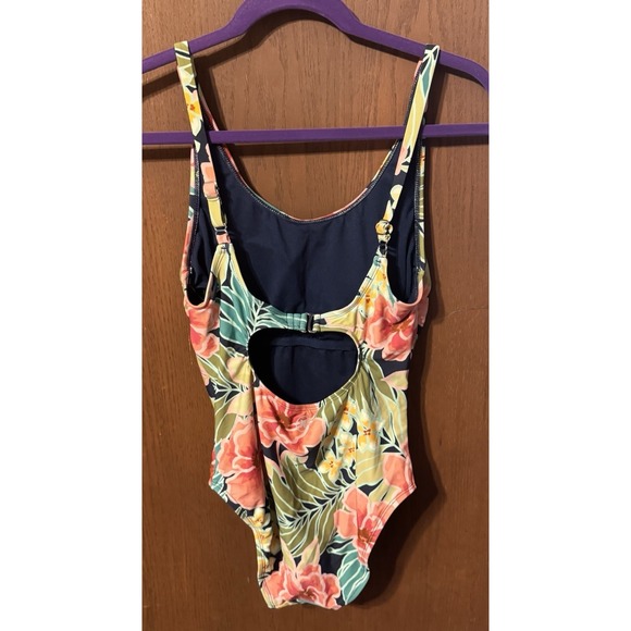 NWT Hurley UPF 50+ One Piece Floral Swimsuit Women's Sz S Tropical NEW TbA3 - Picture 2 of 4